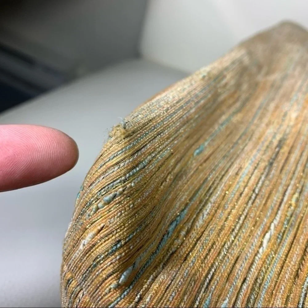 Cabrelli Vintage Tapestry Style Hand Bag Earth Tone Golden Wooden - Picture 9 of 10